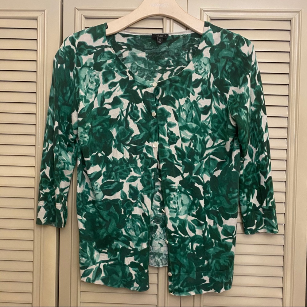 Talbots Printed Cardigan